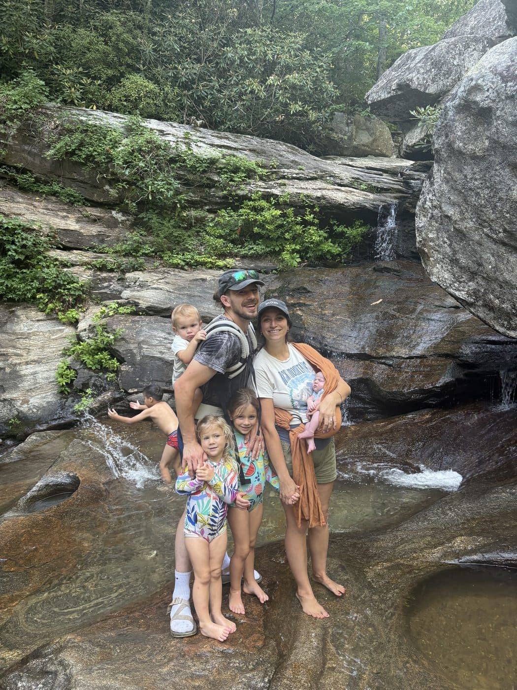 The Draper family — Jeffrey, Emma, and their kids — outdoors together