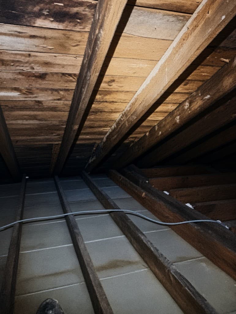A bare Charlotte-area attic during an on-site assessment for an insulation estimate